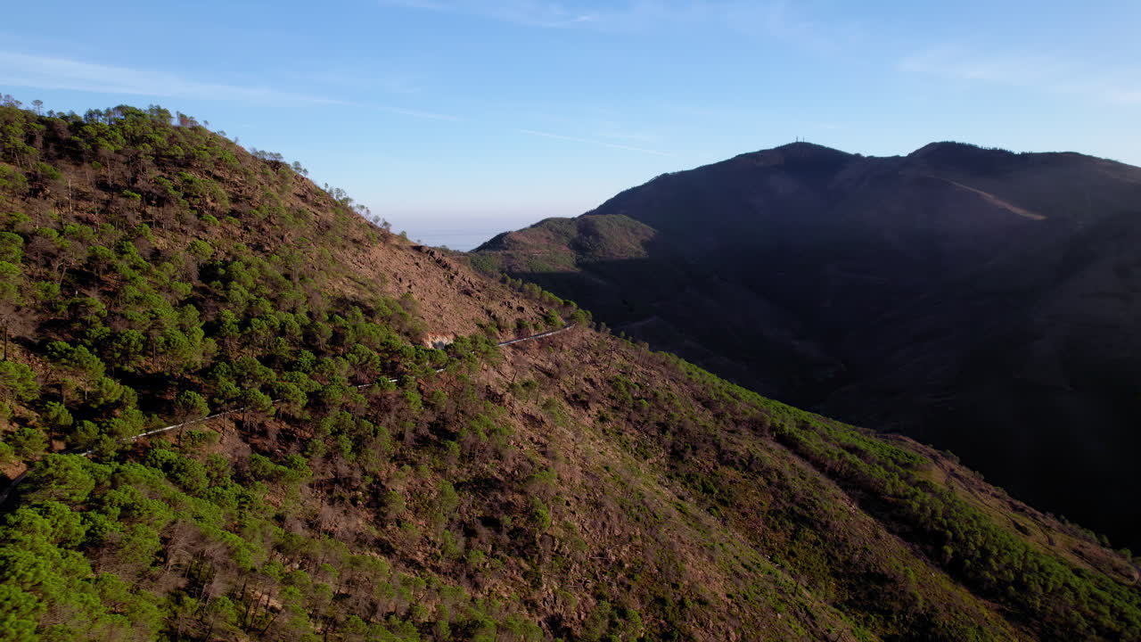Aerial view of Sierra Bermeja, Estepona, Andalusia, Spain