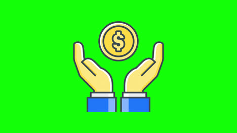 Sparen-Sie-Geld-Icon-Loop-Animation-Mit-Alphakanal,-Transparentem-Hintergrund,-Prores-444