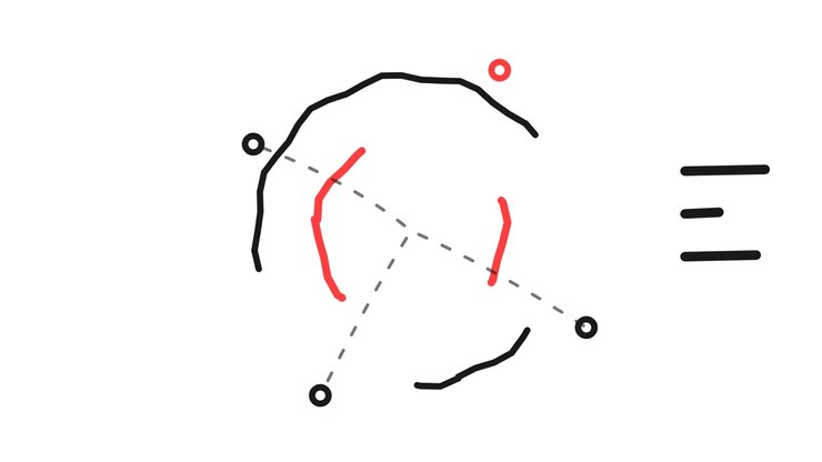 Gráfico animado abstrato de formas geométricas e linhas giratórias