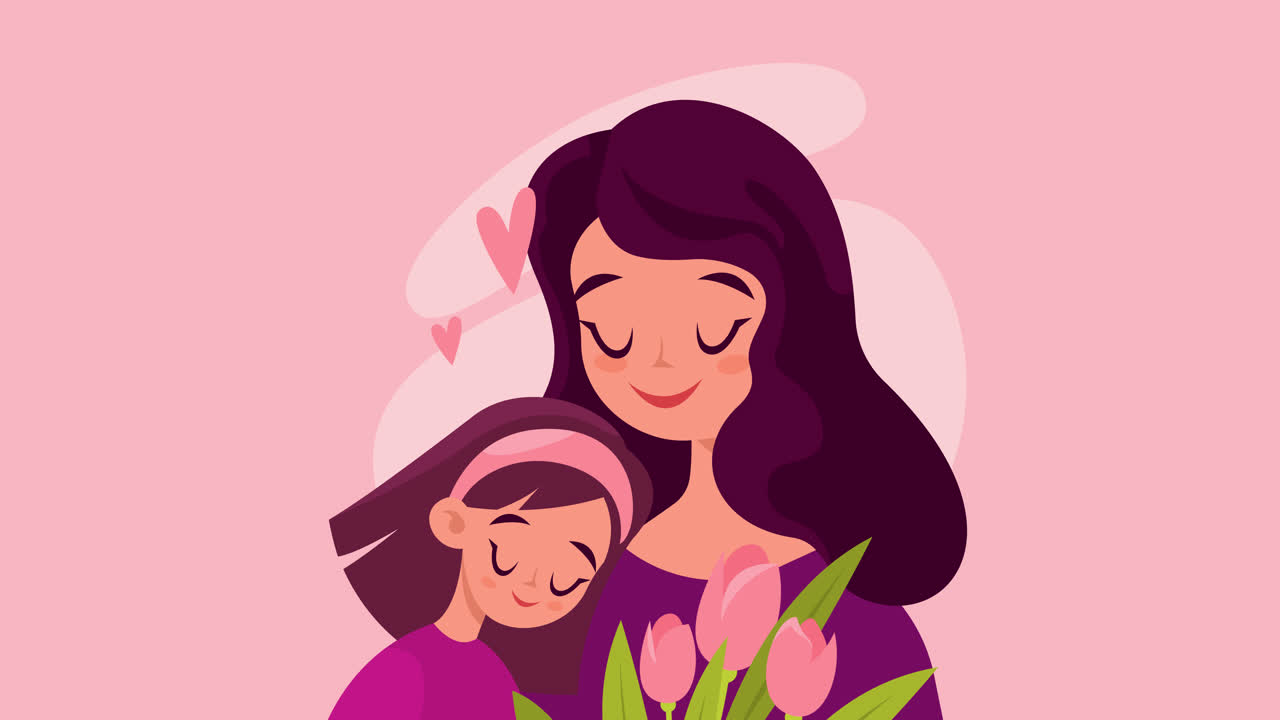 Mother and Daughter with Tulips