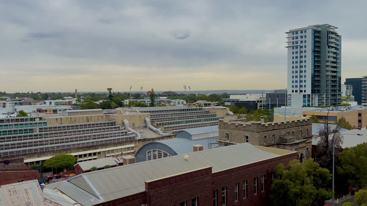 View over Northbridge Perth Western Australia from high observation point