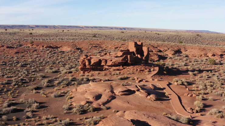 Aerial view of Wukoki Pueblo ruins