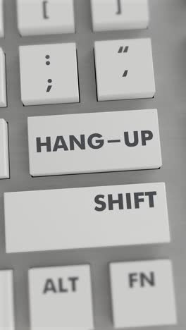 hang-up button pressing on keyboard vertical video