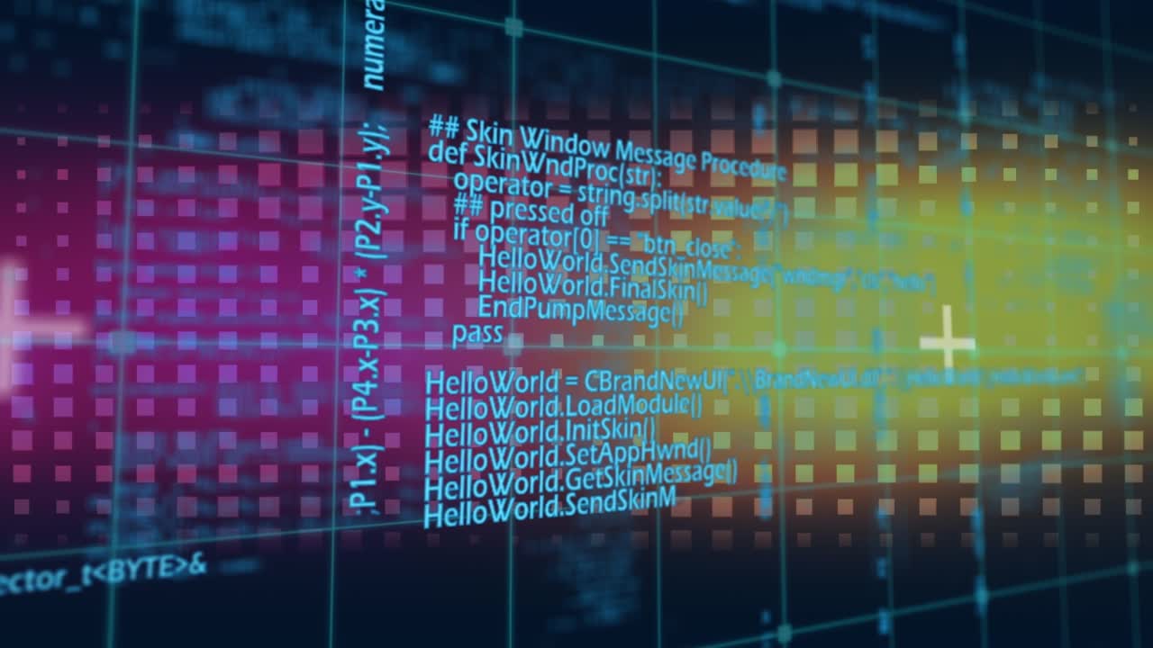 Animation der Datenverarbeitung vor dunklem Hintergrund