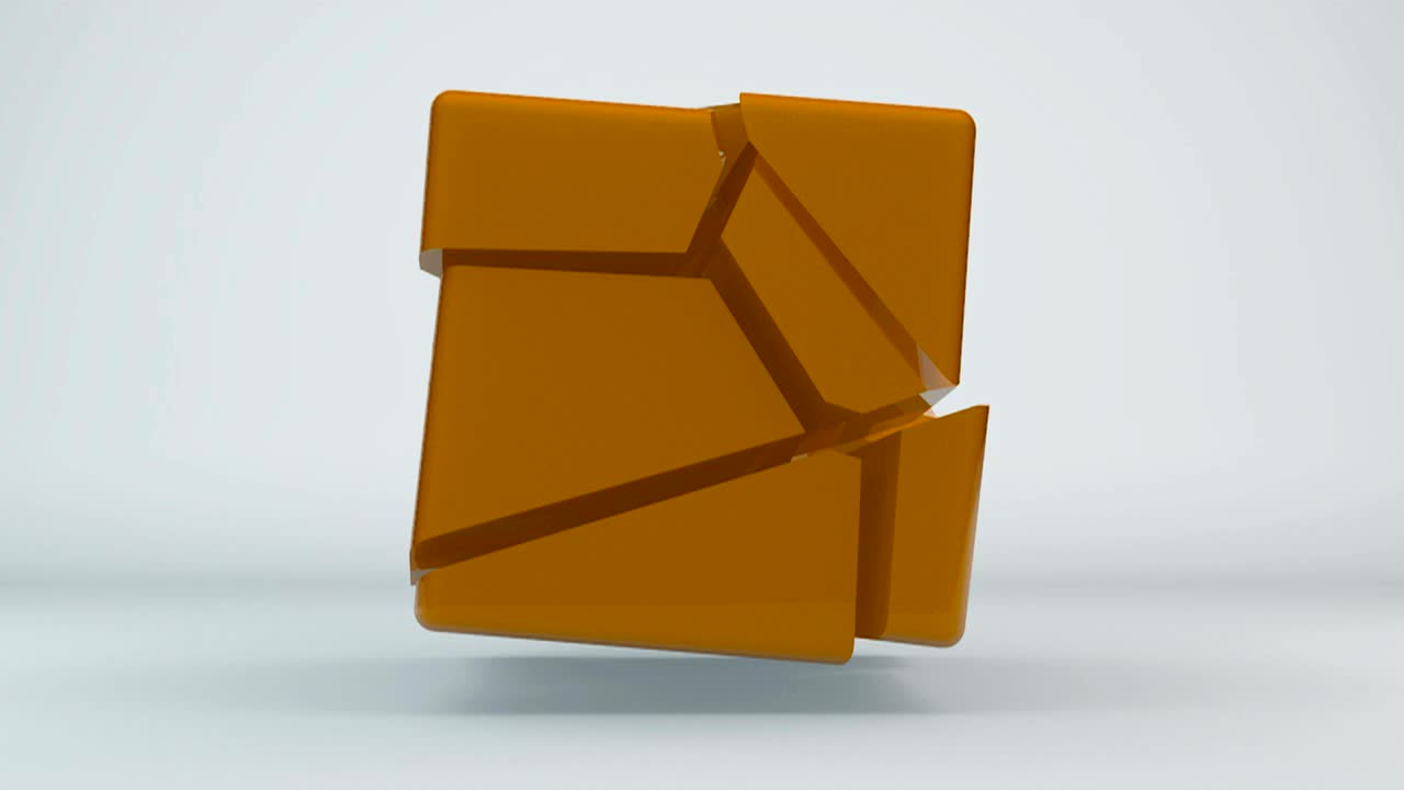 오렌지 큐브 추상적인 원활한 루프 배경