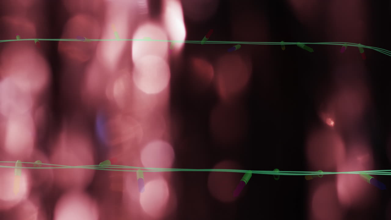 animación de luces de hadas parpadeantes sobre manchas de fondo claro