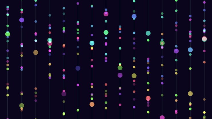 Motion rainbow dots pattern with lines