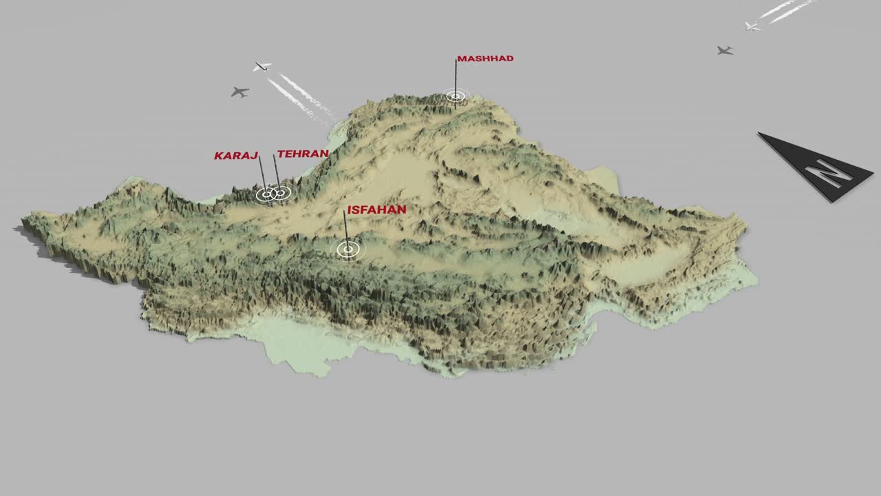 3d 지형 지도 이란