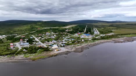 Aerial-orbit-Koyuk-Alaska-in-4k