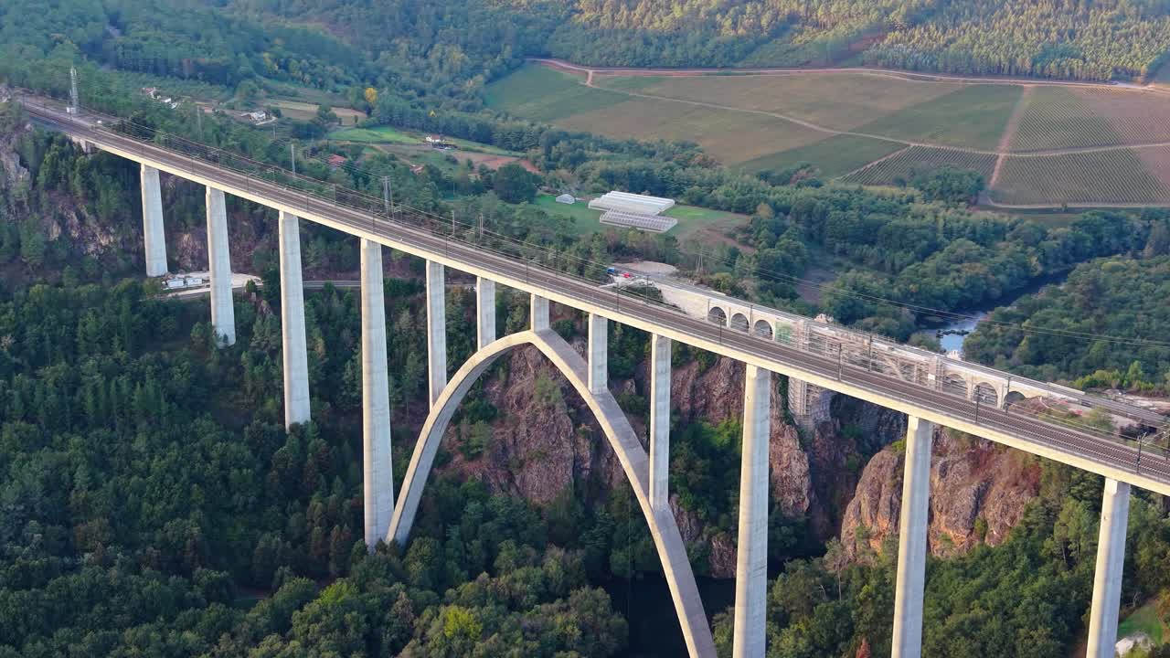 The Miradoiro de Gundián Scenic Viewpoint In The Province Of A Coruña, Spain. Aerial Drone Shot
