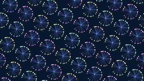 motion rainbow circles pattern with lines and dots