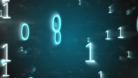 animation of binary code and scientific data on green and black background