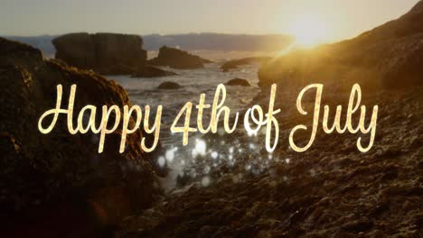 happy 4th of july greeting and the beach 4k