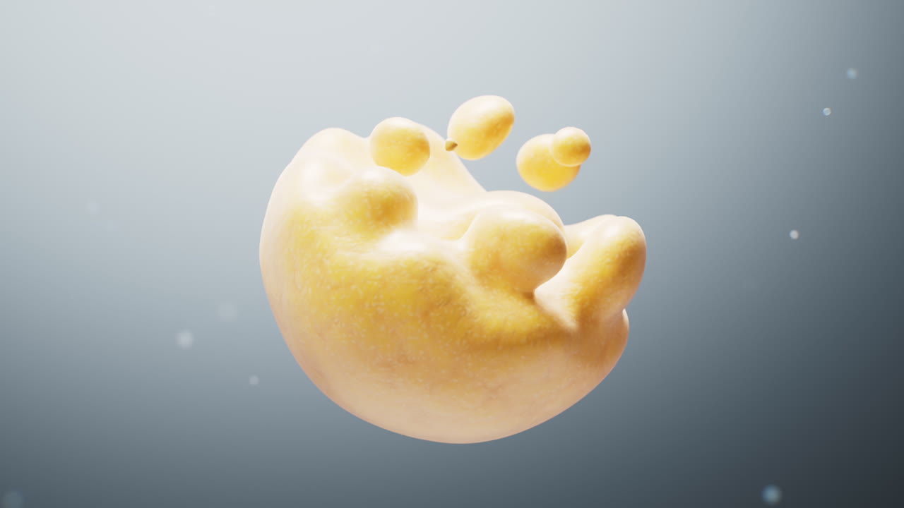 Breaking down of fat cells structure, 3d rendering