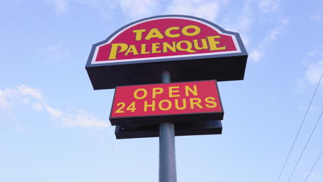 taco palenque sign in san antonio, texas. 4k