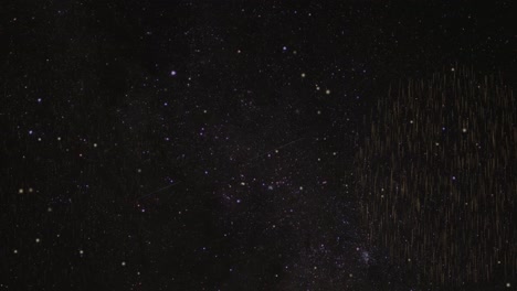 los coloridos fuegos artificiales explotan contra un telón de fondo estrellado.