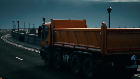 big lorry truck on the bridge