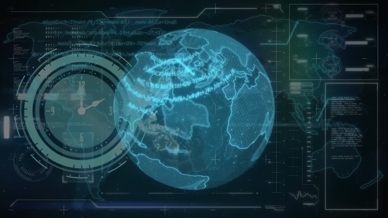 Animation of data processing over globe