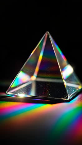 Glass Prism Refracting Light into a Colorful Spectrum
