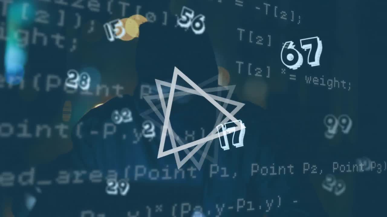 해커에 대한 범위, 숫자 및 데이터 처리의 애니메이션