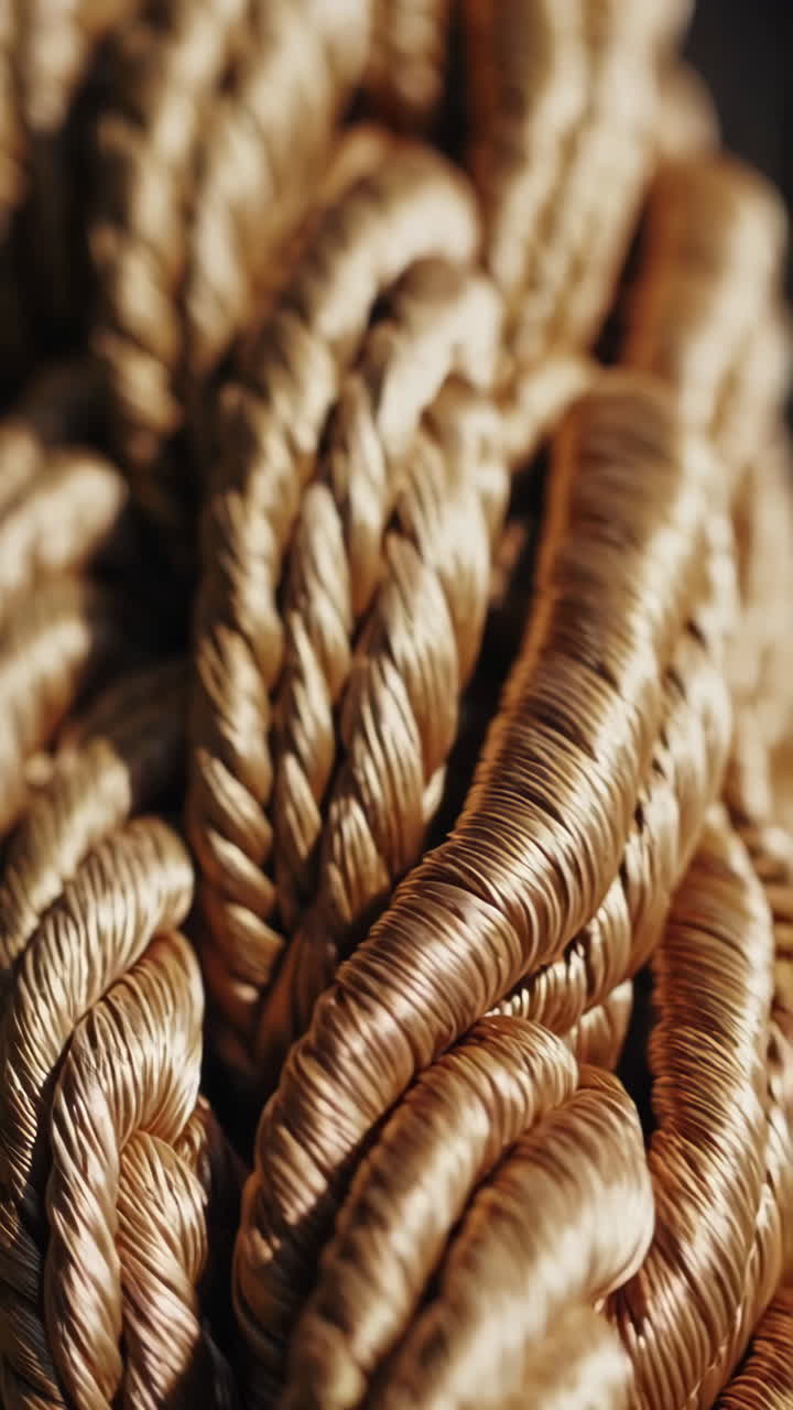 Close-up of Golden Rope Texture