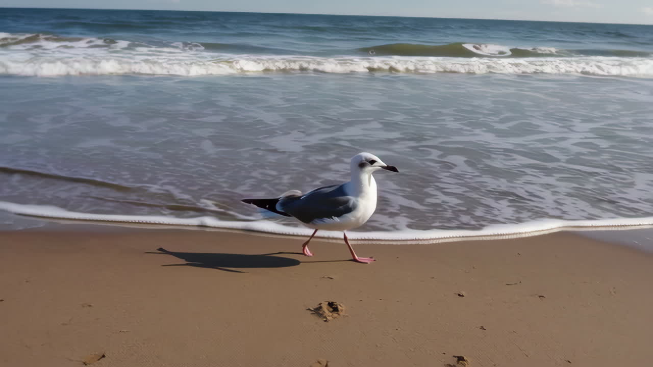 해변에 있는 독수리