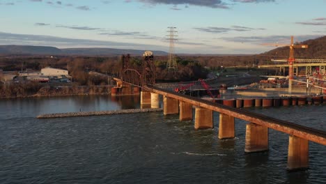 stunning 4k drone footage of chickamauga dam, showcasing its structure, the tennessee river, and scenic beauty. perfect for infrastructure, travel, or history projects
