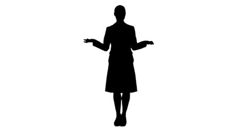 Silhouette-Frau-Stehend-Und-Reden