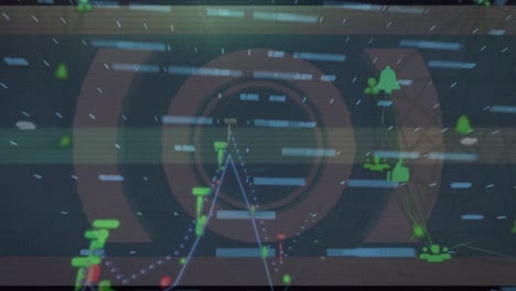 Animation of scope scanning over data processing and network of connections
