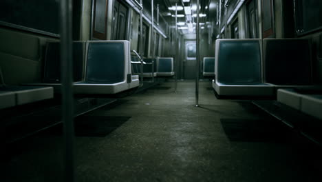 empty metal subway train in urban chicago