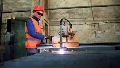cutting metal sheet. laser machine cutting of sheet metal
