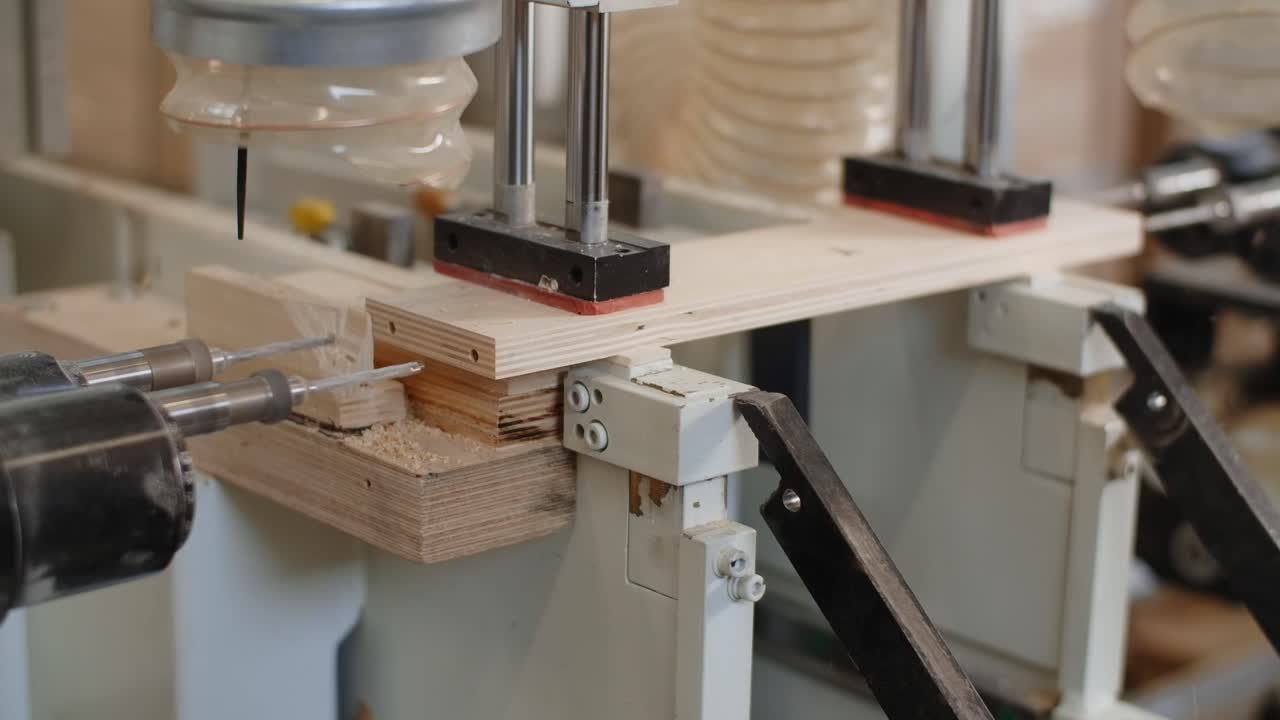 Automated Wood Drilling Machine in Action