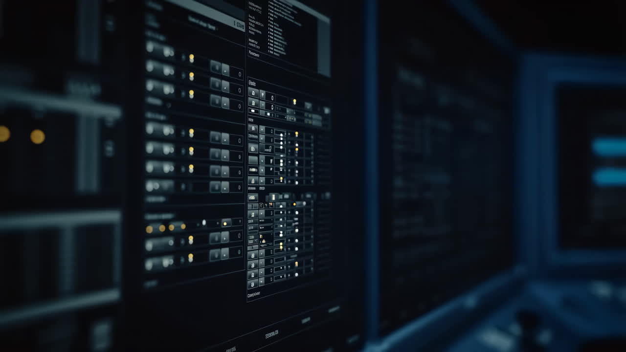 Advanced Digital Interface Displaying Data and System Controls