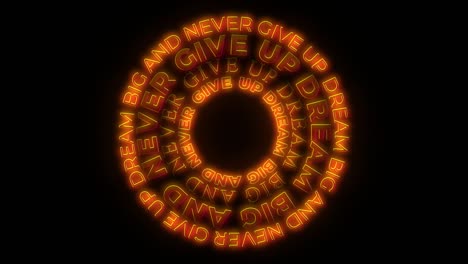 never give up motivational text animation with golden texture