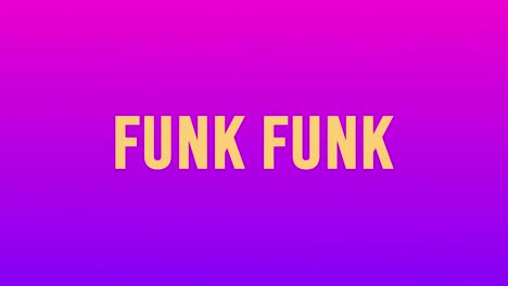 Animation-Von-Funk-Text-über-Formen-Auf-Violettem-Hintergrund