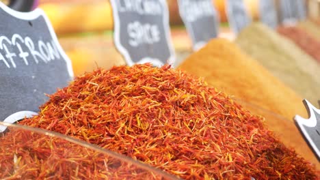 pile of saffron spices at a market