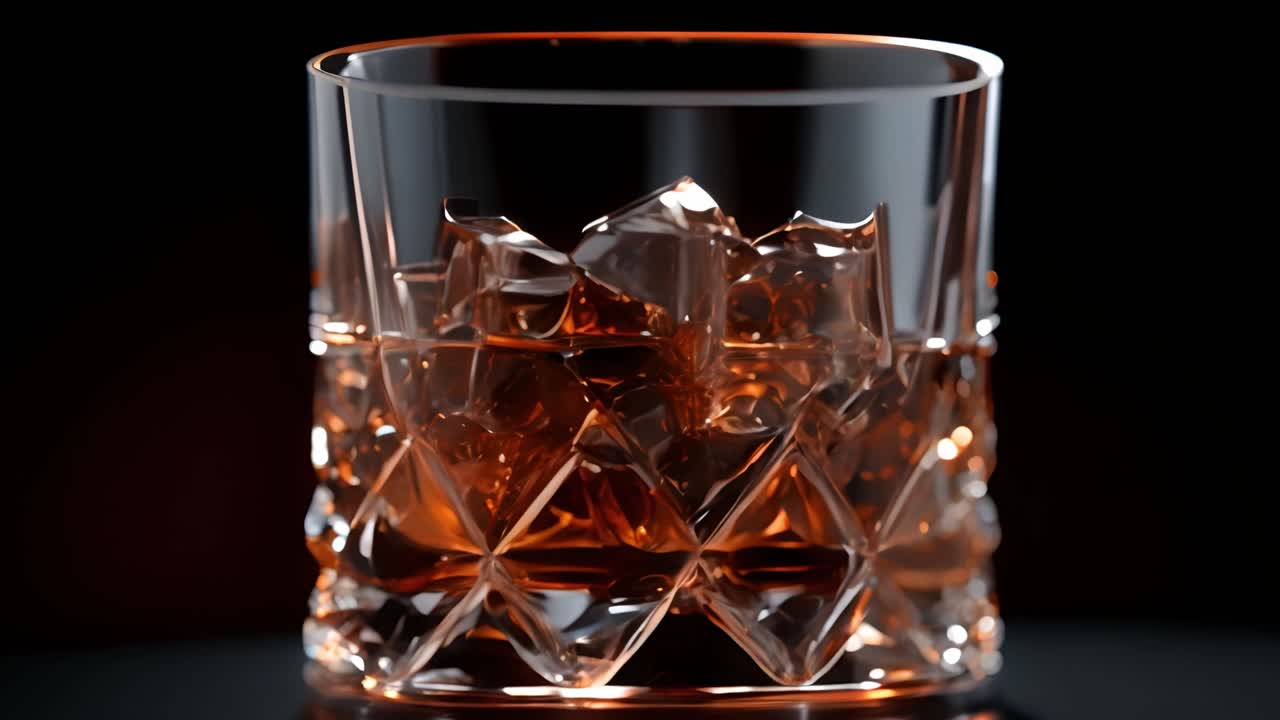 Whiskey on the Rocks in a Textured Glass