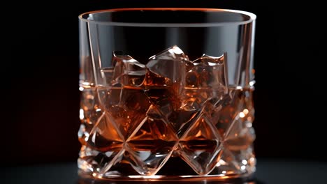 whiskey on the rocks in a textured glass