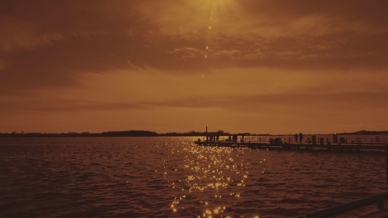 Coastal landscape during sunrise. Static