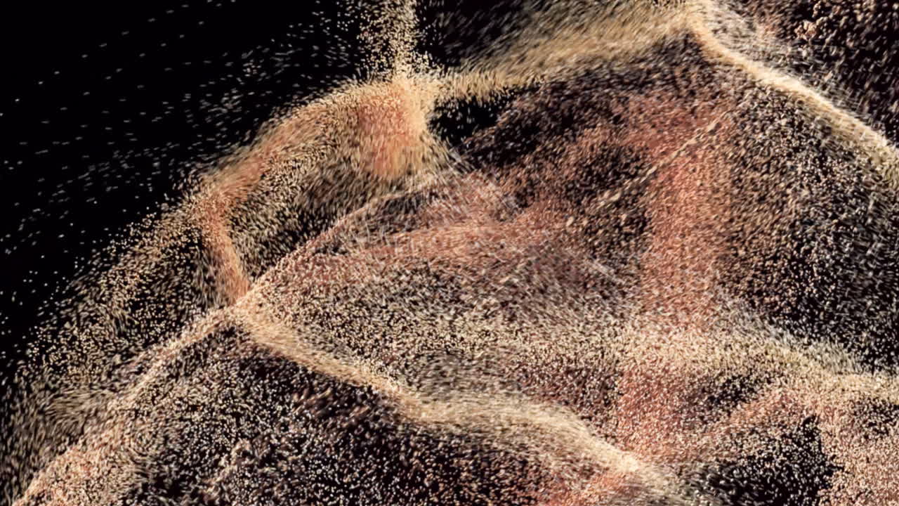 Forming abstract waves, particles creating dynamic movement animation in motion