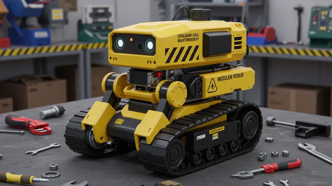 Innovative Robot in Mechanic Workshop: A Modern Automated Solution for Efficient Maintenance and Repair Tasks with Advanced Technology and Versatile Design