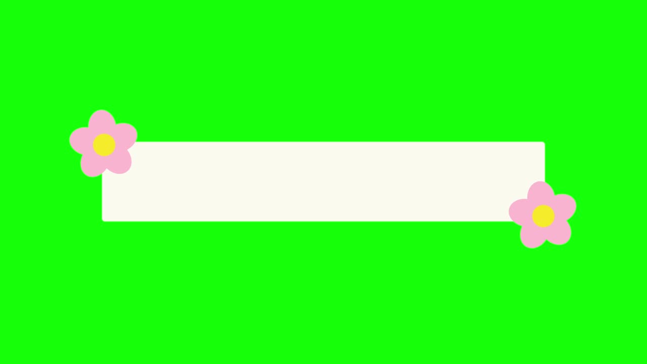 귀여운 꽃 제목 애니메이션 녹색 배경