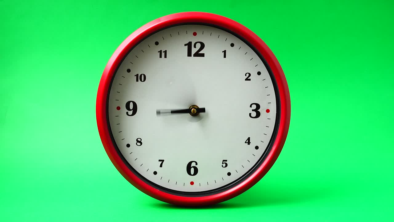 Shooting of hours. Time lapse. Shooting on a green background