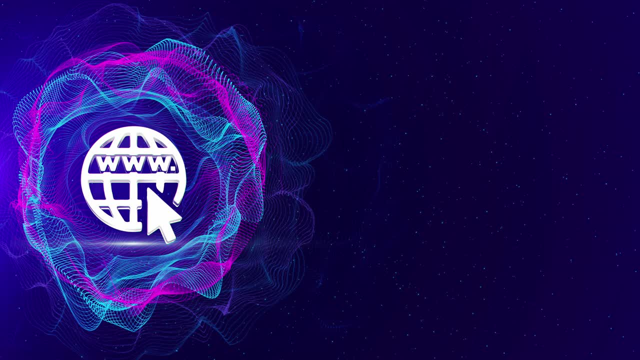 World wide web searching icon animation digital marketing search concept wireless connection to find