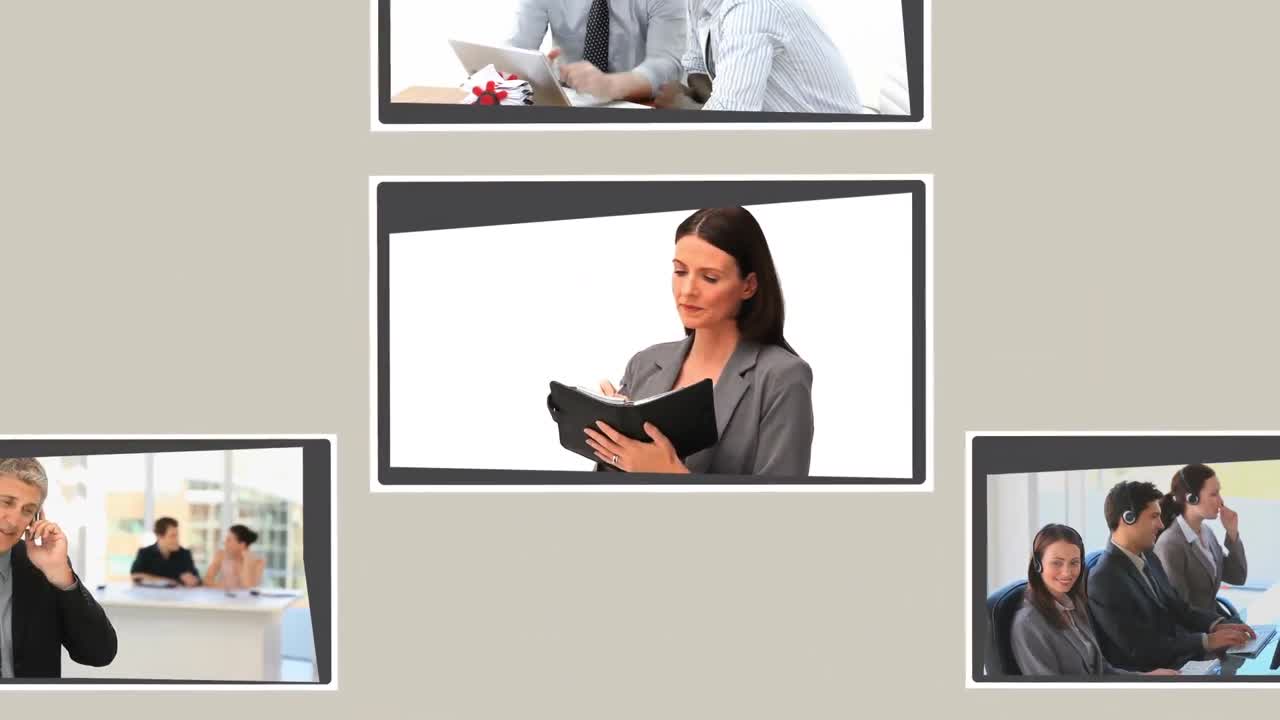 montaje de personas que trabajan