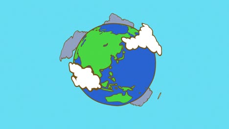 illustration of rotation the earth and clouds[loop]