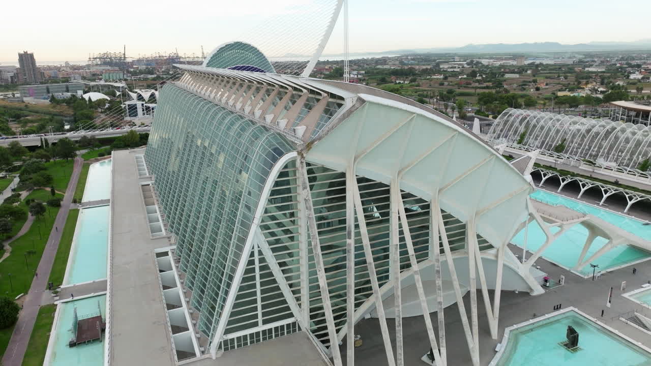 스페인 발렌시아의 예술과 과학 도시의 현대 건축 - 공중 촬영