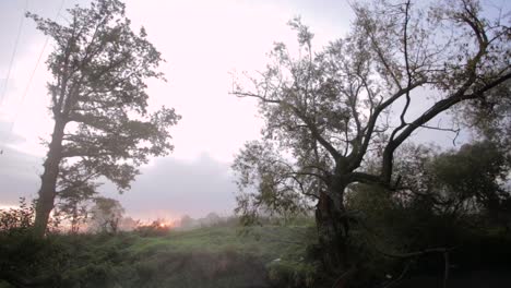 The-Beautiful,-Stunning-Skies-Over-The-Land-Of-Zlotoryja,-Southwestern-Poland-On-A-Cold,-Cloudy-Day---Tilt-Up-Wide-Shot