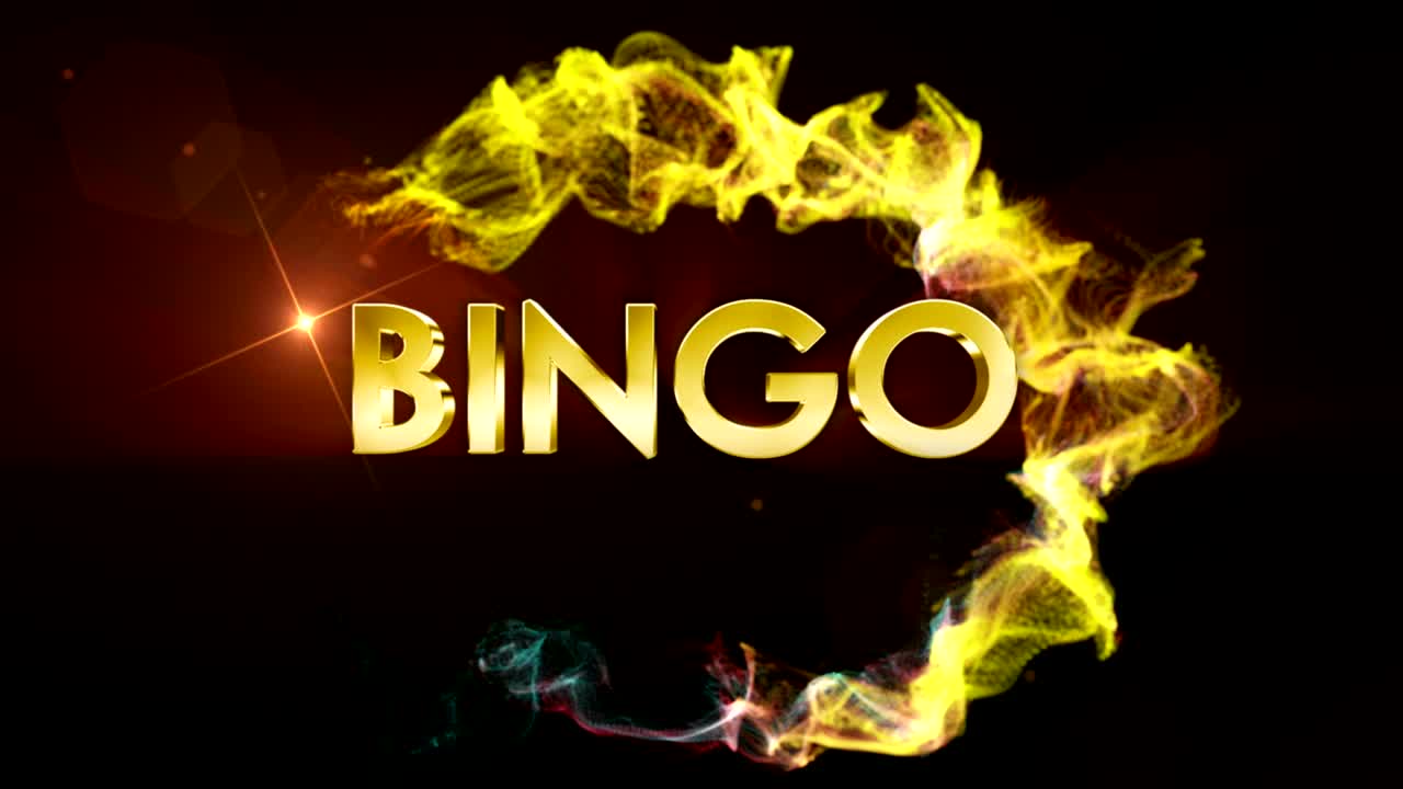 Animazione testo BINGO in anello di particelle, Rendering, Sfondo, Loop