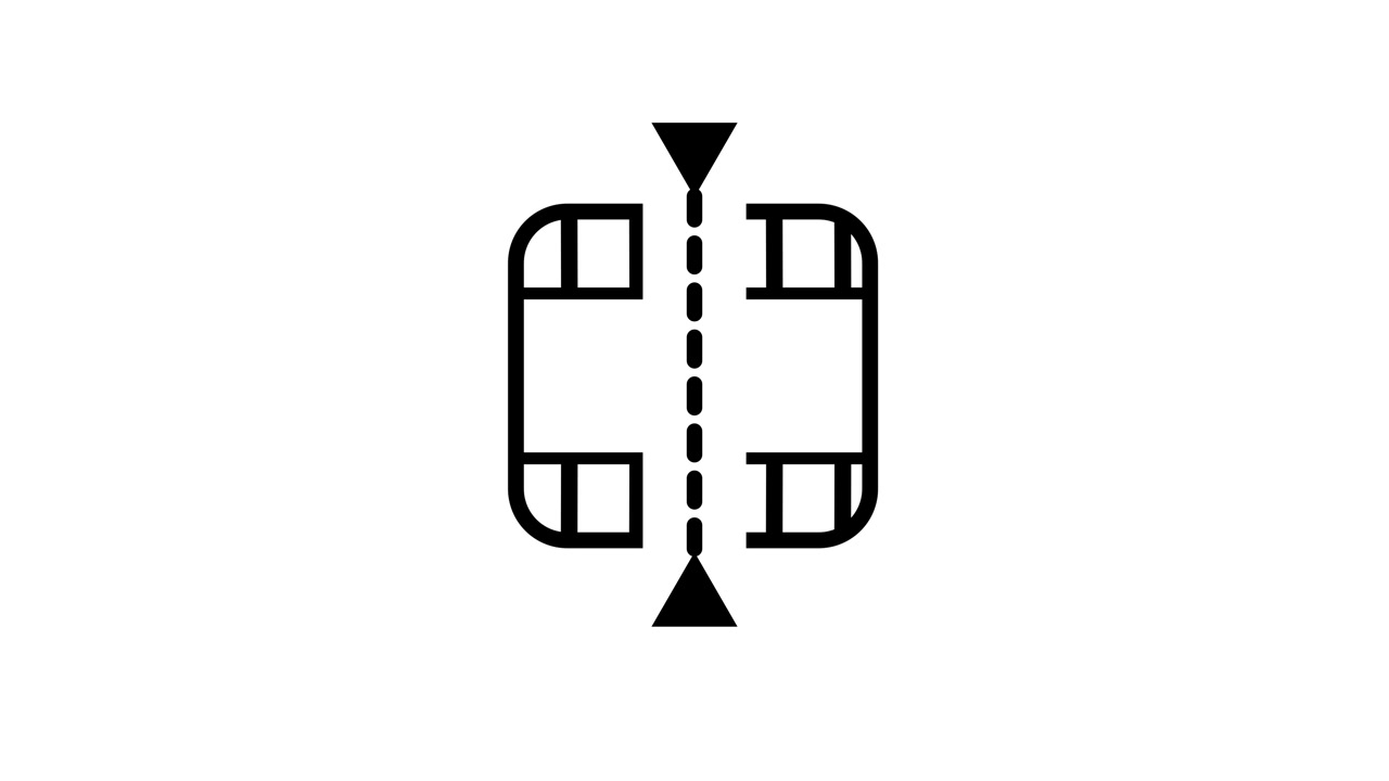 Minimal line icon with a vertical resize dashed line animation isolated on white background